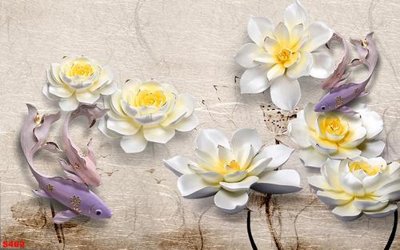 Tải file Tranh cửu ngư quần hội sen cá S462 (gốc) làm file thiết kế