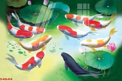 Tải về file gốc Tranh hoa sen cá cửu ngư quần hội S4644 (dùng cho in quảng cáo)