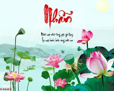 Download file Tranh hoa sen cá cửu ngư quần hội S4683 (gốc) in mica đèn LED