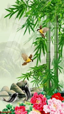 File gốc Tranh hoa sen cá cửu ngư quần hội S4689 (in ấn) màu sắc trung thực