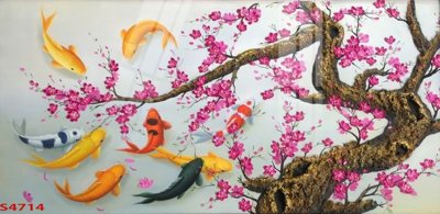 Tải file gốc Tranh hoa sen cá cửu ngư quần hội S4714 (in khổ lớn) không vỡ