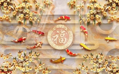 Tải file Tranh hoa sen cá cửu ngư quần hội S4715 (gốc) làm tranh trang trí