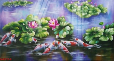 File tranh Tranh hoa sen cá cửu ngư quần hội S4724 (gốc) chủ đề thành phố