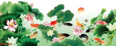 File tranh Tranh hoa sen cá cửu ngư quần hội S4737 (ảnh gốc) chi tiết rõ ràng