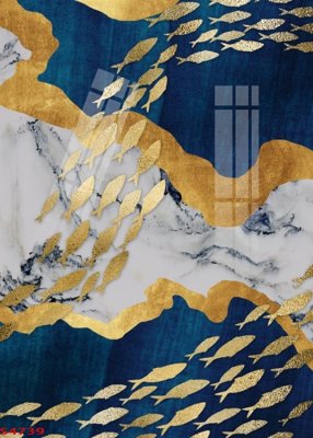 File gốc in tráng gương Tranh hoa sen cá cửu ngư quần hội S4739 chi tiết