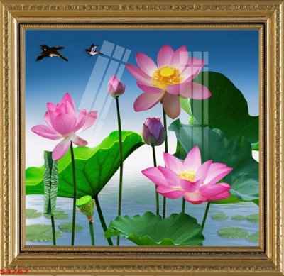 File tranh Tranh hoa sen cá cửu ngư quần hội S4767 (ảnh gốc) không bị mờ