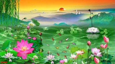 Tải về file tranh gốc Tranh cửu ngư quần hội sen cá S480 (để in quảng cáo)