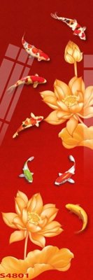 File gốc in ấn Tranh hoa sen cá cửu ngư quần hội S4801 chất lượng vượt trội