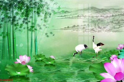 Mua file gốc Tranh hoa sen cá cửu ngư quần hội S4802 (PSD) tại Filetranh.com