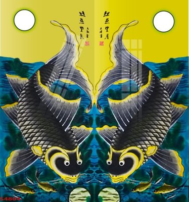 File PSD Tranh hoa sen cá cửu ngư quần hội S4804 (bản gốc) dễ dàng edit