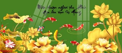 File gốc Tranh hoa sen cá cửu ngư quần hội S4809 (Filetranh.com) Tranh hoa sen cá cửu ngư quần hội S4809