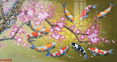 Tệp tin gốc Tranh hoa sen cá cửu ngư quần hội S4868 (chất lượng cao) Tranh hoa sen cá cửu ngư quần hội S4868