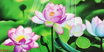 File gốc Tranh hoa sen cá cửu ngư quần hội S4932 (cho in 3D) độc đáo