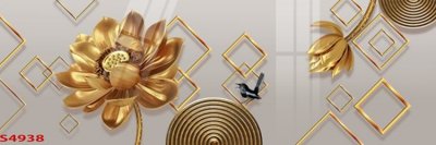 File tranh Tranh hoa sen cá cửu ngư quần hội S4938 (ảnh gốc) in trần 3D