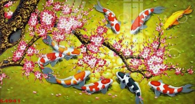 File tranh Tranh hoa sen cá cửu ngư quần hội S4941 (gốc) chủ đề thành phố