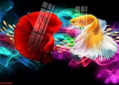 File gốc Tranh hoa sen cá cửu ngư quần hội S5028 (trang trí) phòng ngủ