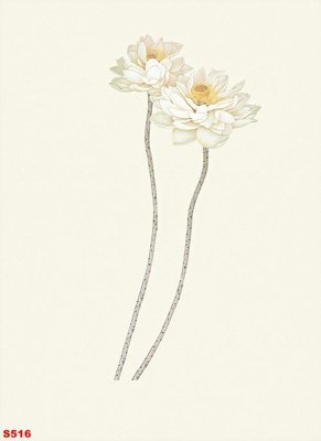 File gốc Tranh cửu ngư quần hội sen cá S516 (in lụa) tranh thuận buồm