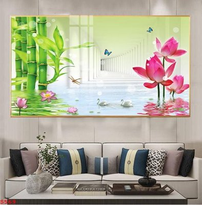 File tranh Tranh cửu ngư quần hội sen cá S569 (gốc) chủ đề trẻ em