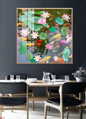 Tải file Tranh cửu ngư quần hội sen cá S577 (gốc) chủ đề phong thủy