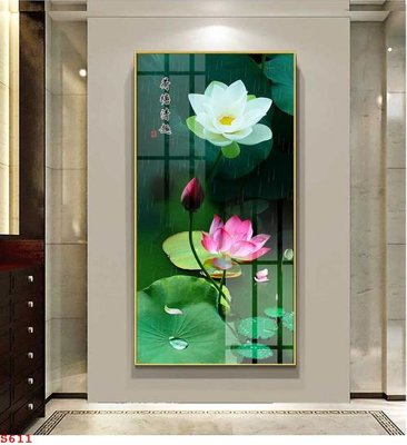 Tải file Tranh cửu ngư quần hội sen cá S611 (ảnh gốc) in tráng gương