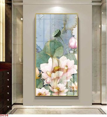 File gốc Tranh cửu ngư quần hội sen cá S656 (in lụa) tranh phong thủy