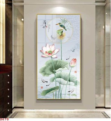 File tranh Tranh cửu ngư quần hội sen cá S670 (gốc) chủ đề trẻ em