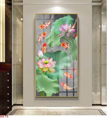 Tệp tin gốc Tranh cửu ngư quần hội sen cá S675 (dùng cho in ấn) chuyên nghiệp