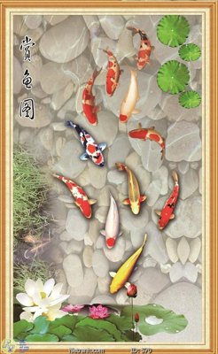 File gốc Tranh cửu ngư quần hội sen cá S70 (cho in ấn) từ Filetranh.com