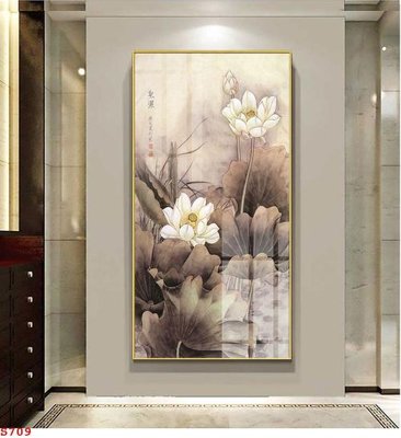 File gốc Tranh cửu ngư quần hội sen cá S709 (thiết kế) cho in ấn