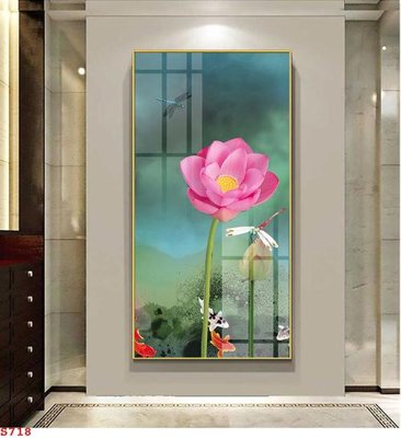 File PSD Tranh cửu ngư quần hội sen cá S718 (bản gốc) độ phân giải cao