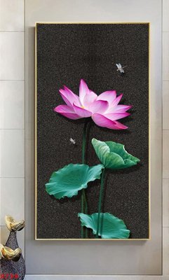 File PSD Tranh cửu ngư quần hội sen cá S739 (nguyên gốc) chất lượng cao