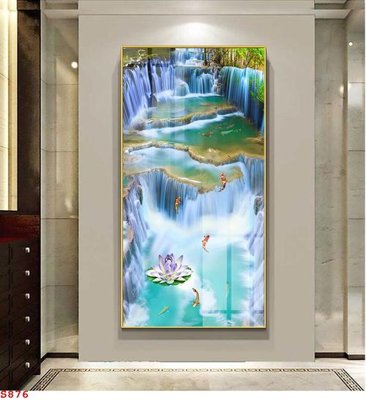 File gốc Tranh cửu ngư quần hội sen cá S876 (Filetranh.com) Tranh cửu ngư quần hội sen cá S876