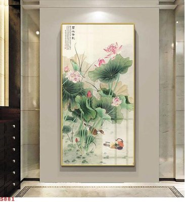 File ảnh Tranh cửu ngư quần hội sen cá S881 (gốc) in biển hiệu