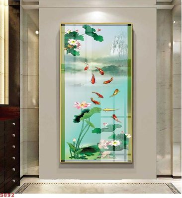 Tải file Tranh cửu ngư quần hội sen cá S892 (gốc) làm file tranh quảng cáo