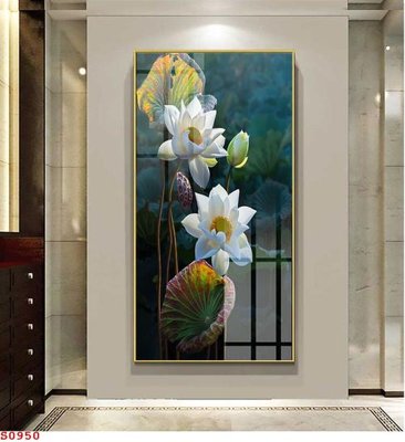 File gốc Tranh cửu ngư quần hội sen cá S950 (Filetranh.com) Tranh cửu ngư quần hội sen cá S950