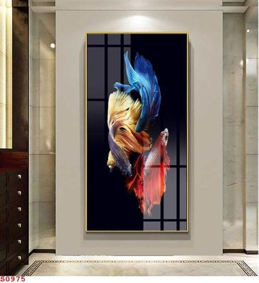 File ảnh Tranh cửu ngư quần hội sen cá S975 (gốc) in quảng cáo ngoài trời