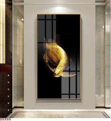 File tranh Tranh cửu ngư quần hội sen cá S980 (ảnh gốc) in trần 3D