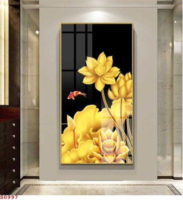 File tranh Tranh cửu ngư quần hội sen cá S997 (gốc) in film