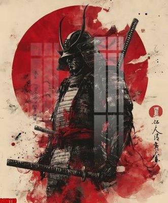 File gốc File tranh samurai võ sĩ nhật bản SAM110 (in mica) cắt laser