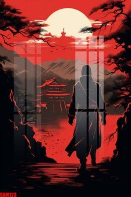 File PSD File tranh samurai võ sĩ nhật bản SAM123 (bản gốc) dễ dàng edit