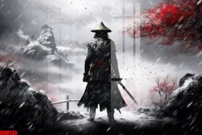 File in trần File tranh samurai võ sĩ nhật bản SAM135 (bản gốc) phong cảnh