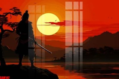 File tranh gốc PSD File tranh samurai võ sĩ nhật bản SAM147 còn nguyên layer