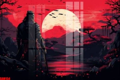 File gốc in ấn File tranh samurai võ sĩ nhật bản SAM154 độ phân giải cao