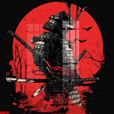 File tranh PSD File tranh samurai võ sĩ nhật bản SAM157 chất lượng cao