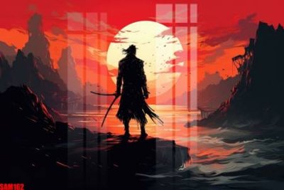 Tải file File tranh samurai võ sĩ nhật bản SAM162 (gốc) chủ đề phong thủy