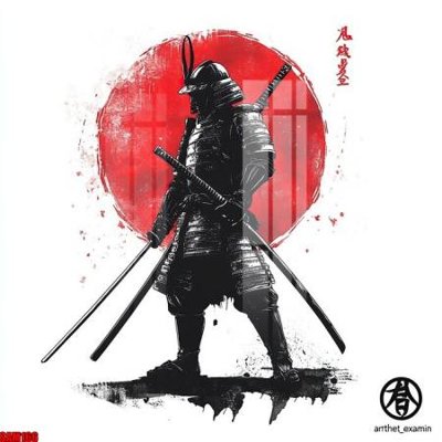 File tranh in mica File tranh samurai võ sĩ nhật bản SAM166 (độ phân giải cao)