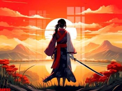 Download file gốc File tranh samurai võ sĩ nhật bản SAM183 (in lụa) cao cấp