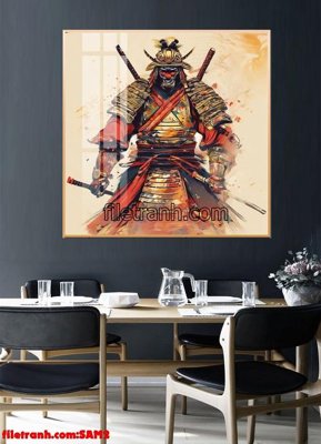 File gốc File tranh samurai võ sĩ nhật bản SAM2 (in tráng gương) hiện đại