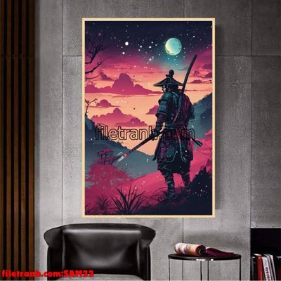 File tranh File tranh samurai võ sĩ nhật bản SAM22 (gốc) in vải canvas
