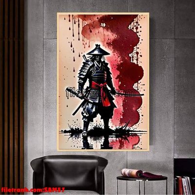 File PSD File tranh samurai võ sĩ nhật bản SAM57 (gốc) tách lớp chi tiết